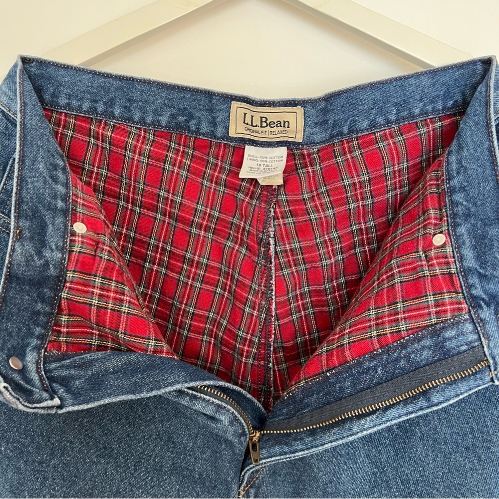 L.L Bean Tall Flannel Lined Jeans
